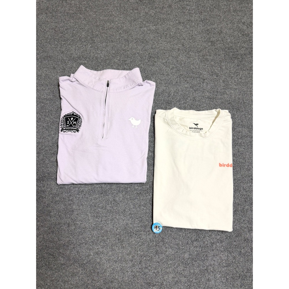 Bad Birdie Men's L Purple 1/4 Zip Long Sleeve Golf Pullover Mock Neck lot of 2